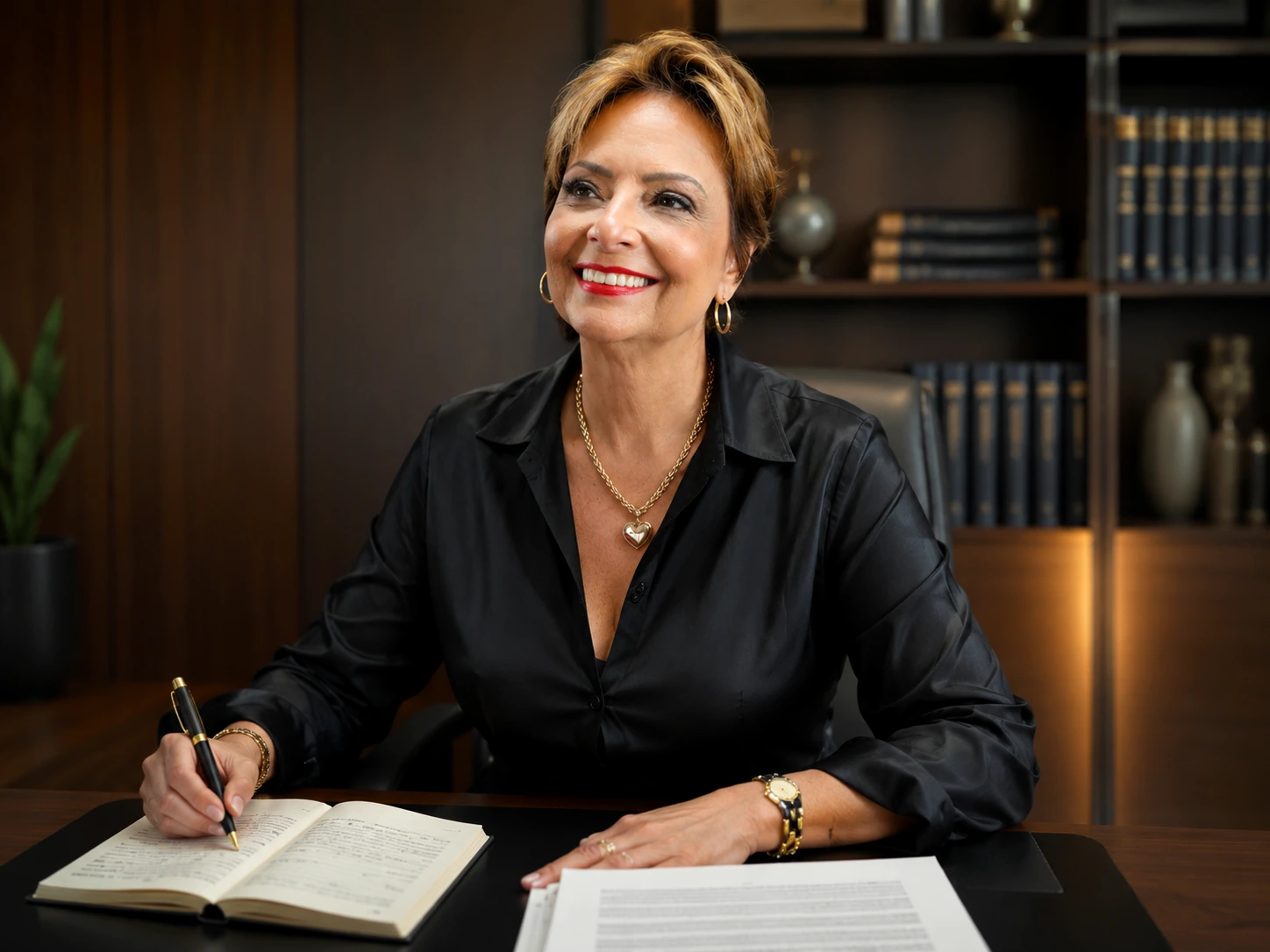 Rita Rosemarie em ambiente profissional